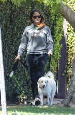 JODIE FOSTER Out with Her Dog in Brentwood 03/09/2021