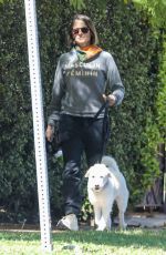 JODIE FOSTER Out with Her Dog in Brentwood 03/09/2021