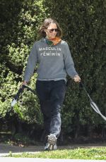 JODIE FOSTER Out with Her Dog in Brentwood 03/09/2021