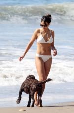 JORDANA BREWSTER in a White Bikini at a Beach in Santa Monica 03/06/2021