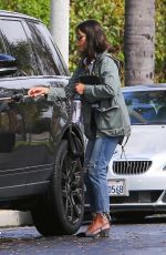 JORDANA BREWSTER in Ripped Denim Heading to a Meeting in Hollywood 03/15/2021