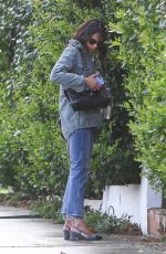 JORDANA BREWSTER in Ripped Denim Heading to a Meeting in Hollywood 03/15/2021
