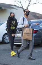 JORDYN WOODS Oot with Her Sister JODIE at Erewhon Organic in Calabasas 03/21/2021