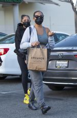 JORDYN WOODS Oot with Her Sister JODIE at Erewhon Organic in Calabasas 03/21/2021