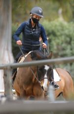JULIA CAREY at Horse Riding Session in Pacific Palisades 03/25/2021