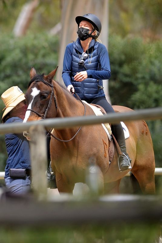 JULIA CAREY at Horse Riding Session in Pacific Palisades 03/25/2021