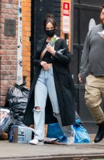 KACEY MUSGRAVES in Ripped Denim Out in New York 03/28/2021