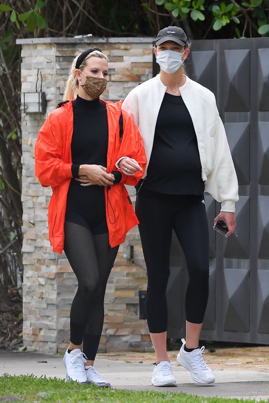 KARLIE KLOSS Out with Friend in Miami Beach 03/09/2021