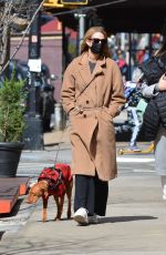 KATE BOCK Out with Her Dog Vestry in New York 03/15/2021