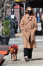 KATE BOCK Out with Her Dog Vestry in New York 03/15/2021