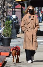 KATE BOCK Out with Her Dog Vestry in New York 03/15/2021