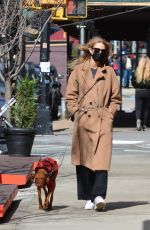 KATE BOCK Out with Her Dog Vestry in New York 03/15/2021