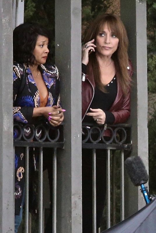 KATEY SAGAL and TAMALA JONES on the Set of Rebel in Los Angeles 03/25/2021