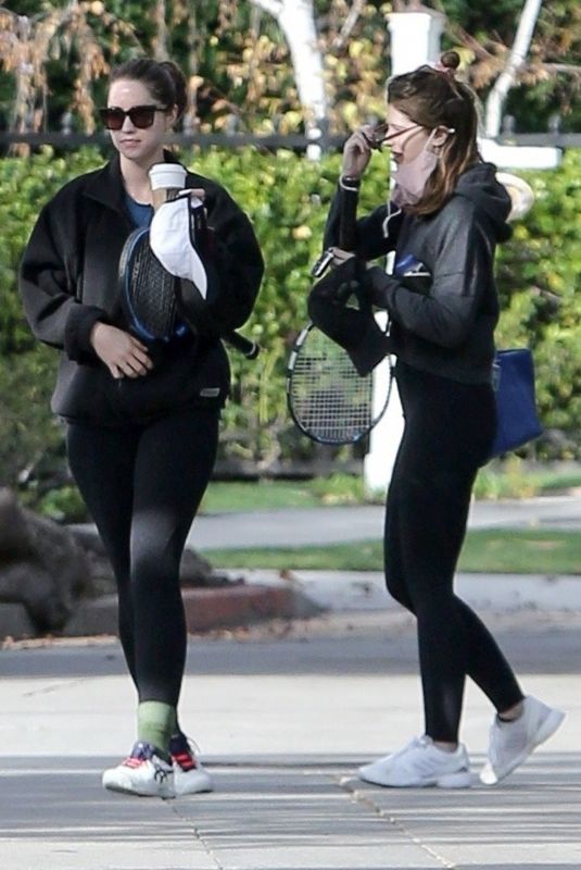 KATHERINE and CHRISTINA SCHWARZENEGGER Arrives at Tennis Lesson in Los Angeles 03/08/2021