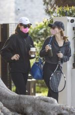 KATHERINE and CHRISTINA SCHWARZENEGGER Leaves Tennis Court in Brentwood 03/11/2021