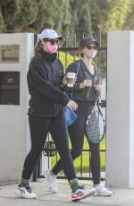 KATHERINE and CHRISTINA SCHWARZENEGGER Leaves Tennis Court in Brentwood 03/11/2021