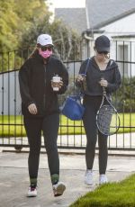 KATHERINE and CHRISTINA SCHWARZENEGGER Leaves Tennis Court in Brentwood 03/11/2021