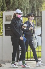 KATHERINE and CHRISTINA SCHWARZENEGGER Leaves Tennis Court in Brentwood 03/11/2021
