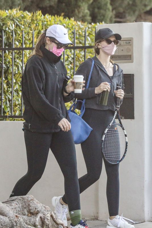 KATHERINE and CHRISTINA SCHWARZENEGGER Leaves Tennis Court in Brentwood 03/11/2021