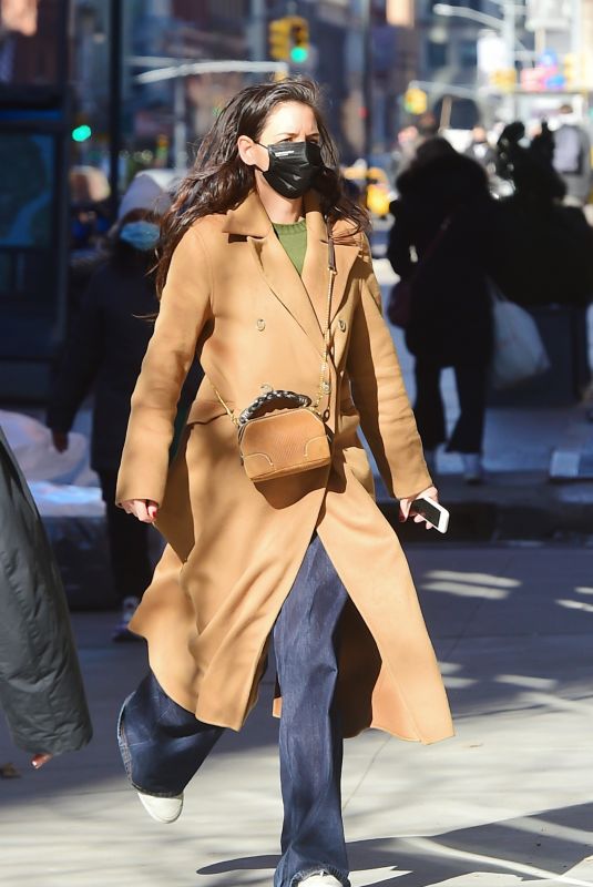 KATIE HOLMES Out and About in New York 03/02/2021