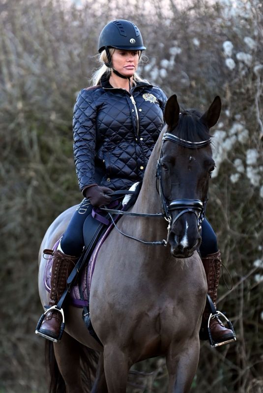 KATIE PRICE Out Riding a Horse in London 02/28/2021
