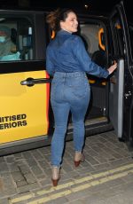 KELLY BROOK in Double Denim Leaves Global Radio in London 03/12/2021