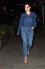 KELLY BROOK in Double Denim Leaves Global Radio in London 03/12/2021