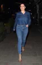 KELLY BROOK in Double Denim Leaves Global Radio in London 03/12/2021