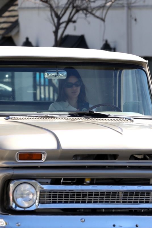 KENDALL JENNER Out Driving in Her Vintage Truck in Los Angeles 03/06/2021