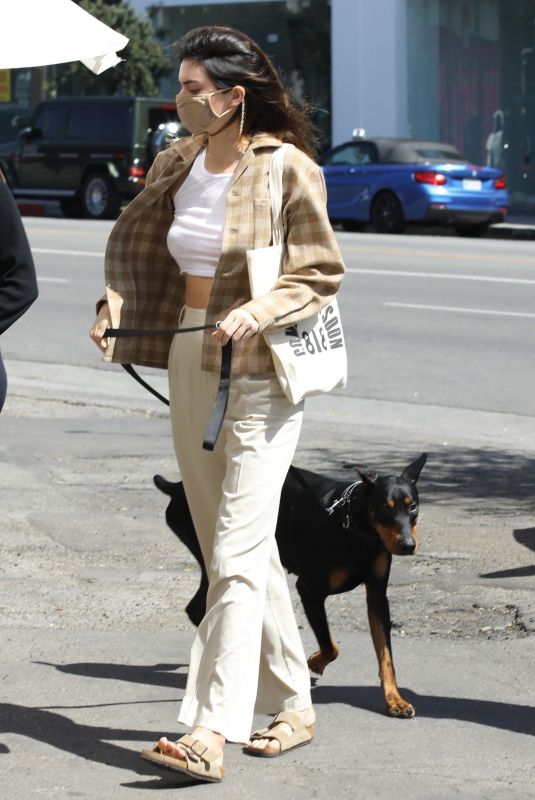 KENDALL JENNER Out with Her Dog in West Hollywood 03/26/2021