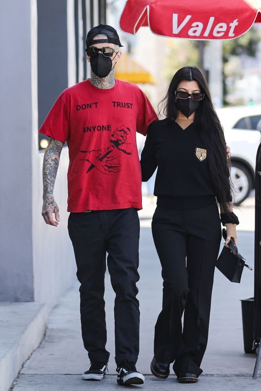 KORTNEY KARDASHIAN and Travis Barker Out in West Hollywood 03/26/2021
