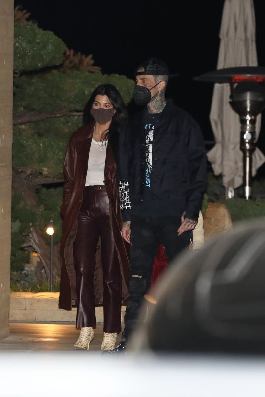 KOURTNEY KARDASHIAN and Travis Barker at Nobu in Malibu 03/25/2021