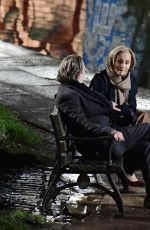 KRISTIN SCOTT THOMAS on the Set of Horses in London 03/24/2021