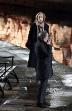 KRISTIN SCOTT THOMAS on the Set of Horses in London 03/24/2021