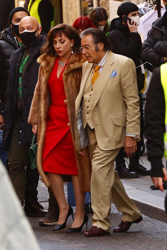 LADY GAGA and Al Pacino on the Set of House of Gucci in Rome 03/22/2021