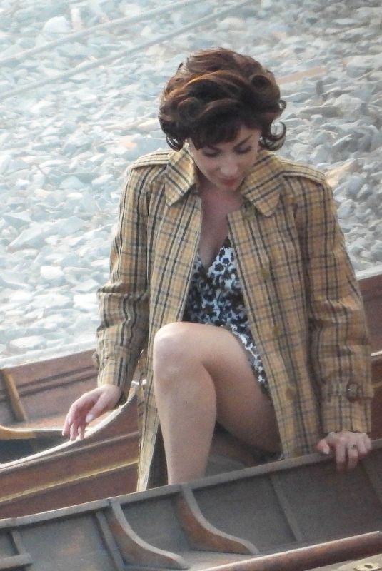 LADY GAGA on the Set of House of Gucci in Lake Como 03/18/2021