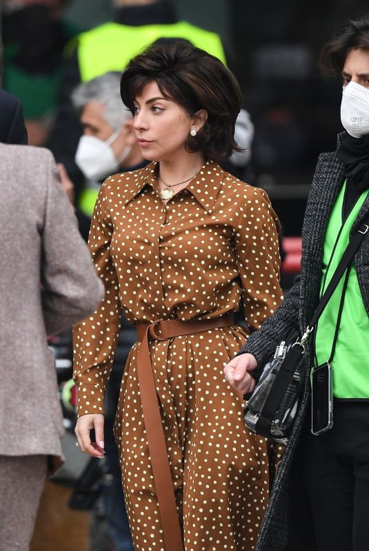 LADY GAGA on the Set of The House of Gucci in Milan 03/11/2021