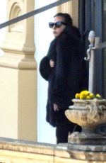 LADY GAGA Takes a Break from Filming House of Gucci in Cernobbio 03/19/2021