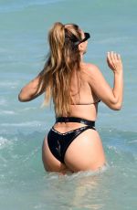 LARSA PIPPEN in Black Bikini Out in Miami Beach 02/27/2021