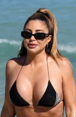 LARSA PIPPEN in Black Bikini Out in Miami Beach 02/27/2021