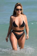 LARSA PIPPEN in Black Bikini Out in Miami Beach 02/27/2021