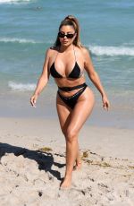 LARSA PIPPEN in Black Bikini Out in Miami Beach 02/27/2021