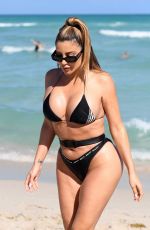 LARSA PIPPEN in Black Bikini Out in Miami Beach 02/27/2021