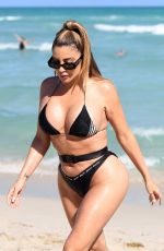 LARSA PIPPEN in Black Bikini Out in Miami Beach 02/27/2021