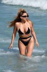 LARSA PIPPEN in Black Bikini Out in Miami Beach 02/27/2021