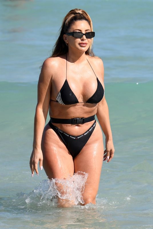 LARSA PIPPEN in Black Bikini Out in Miami Beach 02/27/2021