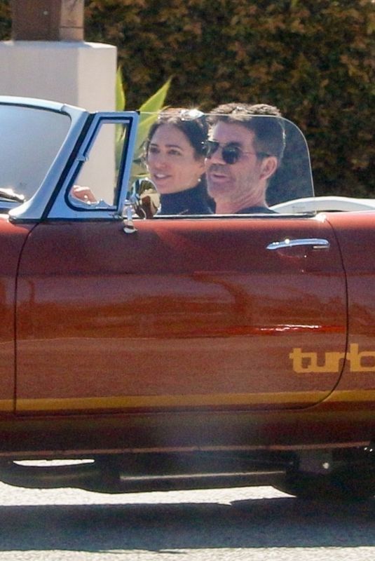 LAUREN SILVERMAN and Simon Cowell Out Driving in Vintage MG Turbo in Malibu 03/17/2021