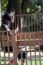 LEIGHTON MEESTER and Adam Brody at a Park in Los Angeles 03/15/2021