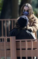LEIGHTON MEESTER and Adam Brody at a Park in Los Angeles 03/15/2021
