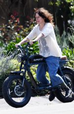 LENA HEADEY Rides Electric Motorbike Out in Los Angeles 03/16/2021